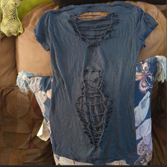 Women's size S custom laced Y2K top open back custom made laced stitched design - Picture 2 of 4